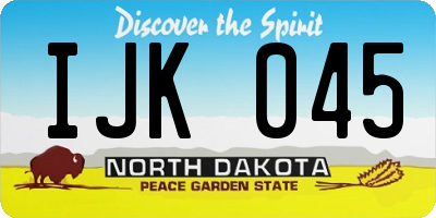 ND license plate IJK045