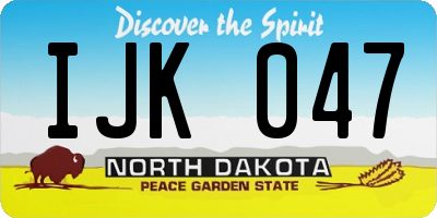 ND license plate IJK047