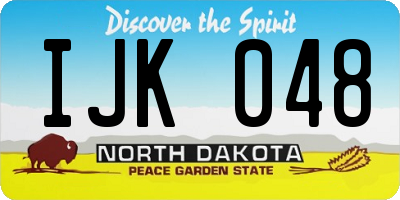 ND license plate IJK048