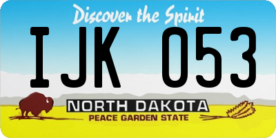ND license plate IJK053
