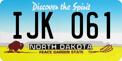 ND license plate IJK061