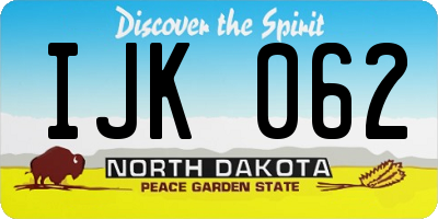 ND license plate IJK062