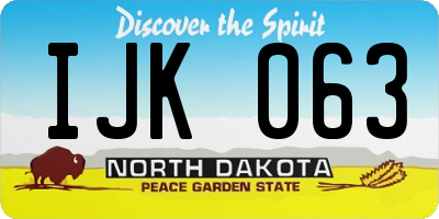 ND license plate IJK063