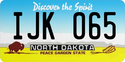 ND license plate IJK065