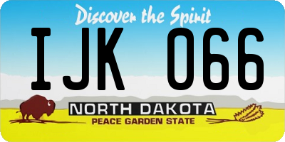 ND license plate IJK066