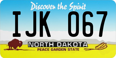 ND license plate IJK067