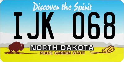 ND license plate IJK068