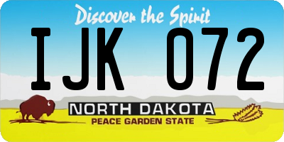 ND license plate IJK072