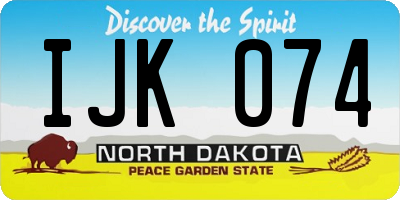 ND license plate IJK074
