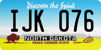 ND license plate IJK076