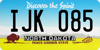 ND license plate IJK085