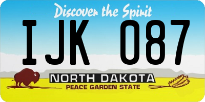 ND license plate IJK087