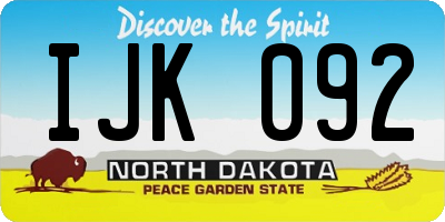 ND license plate IJK092