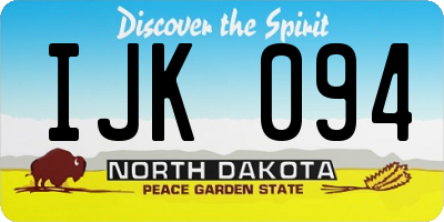 ND license plate IJK094