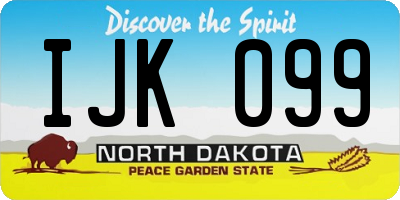 ND license plate IJK099