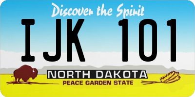 ND license plate IJK101