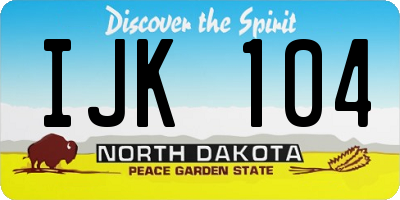 ND license plate IJK104