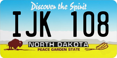 ND license plate IJK108