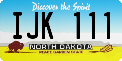 ND license plate IJK111