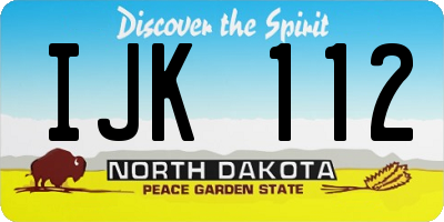 ND license plate IJK112