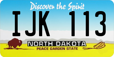 ND license plate IJK113