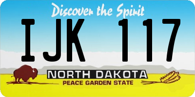 ND license plate IJK117