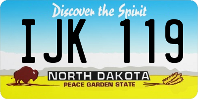 ND license plate IJK119