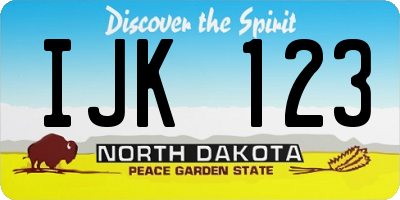 ND license plate IJK123