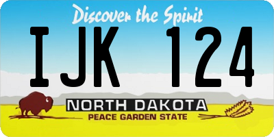 ND license plate IJK124