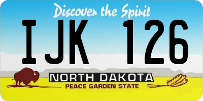 ND license plate IJK126