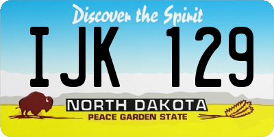 ND license plate IJK129