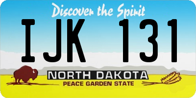 ND license plate IJK131