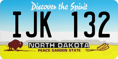 ND license plate IJK132