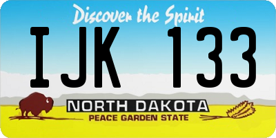 ND license plate IJK133