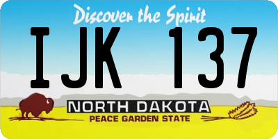 ND license plate IJK137