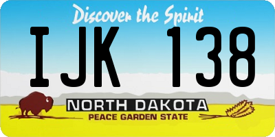 ND license plate IJK138