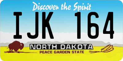 ND license plate IJK164