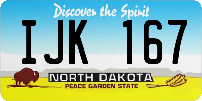 ND license plate IJK167