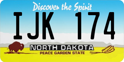 ND license plate IJK174