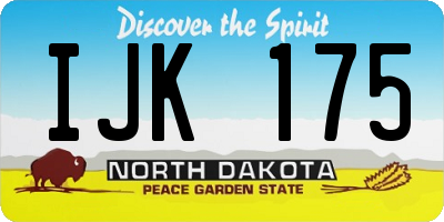 ND license plate IJK175