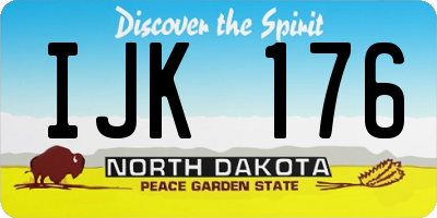 ND license plate IJK176