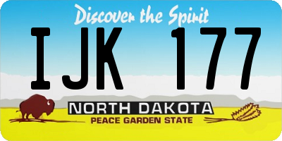ND license plate IJK177
