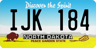 ND license plate IJK184