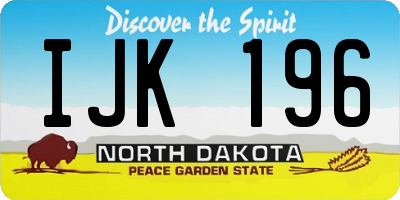 ND license plate IJK196