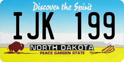ND license plate IJK199