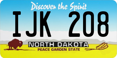 ND license plate IJK208