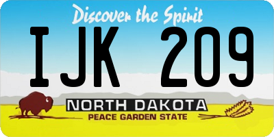 ND license plate IJK209