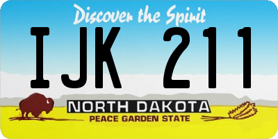 ND license plate IJK211