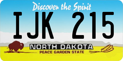 ND license plate IJK215