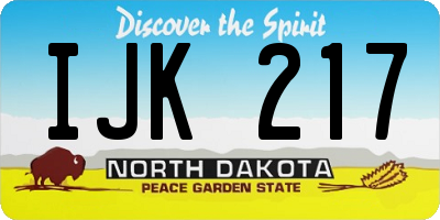 ND license plate IJK217